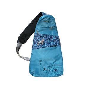 Chala Sling One Shoulder Blue Sea Turtle Bag Crossbody Nylon RFID NWOT